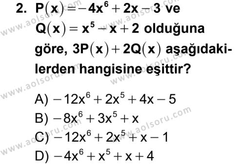 Matematik 3 Dersi 2012 - 2013 Yılı 3. Dönem Sınav Soruları 2. Soru