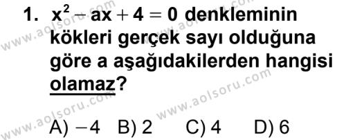 Matematik 4 Dersi 2015 - 2016 Yılı 1. Dönem Sınav Soruları 1. Soru