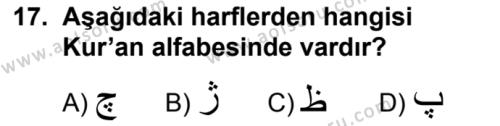 Osmanlı Türkçesi 1 Dersi 2019-2020 Yılı 2. Dönem Sınavı 17. Soru