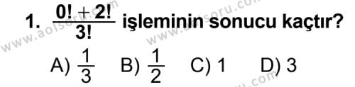 Seçmeli Matematik 2 Dersi 2012 - 2013 Yılı 1. Dönem Sınav Soruları 1. Soru