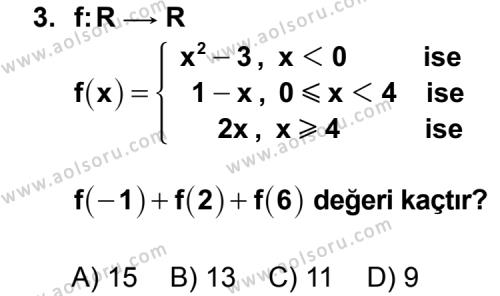 Seçmeli Matematik 3 Dersi 2012 - 2013 Yılı 1. Dönem Sınav Soruları 3. Soru