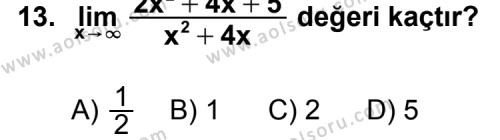 Seçmeli Matematik 3 Dersi 2012-2013 Yılı 1. Dönem Sınavı 13. Soru