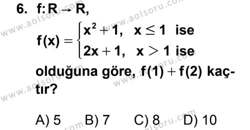 Seçmeli Matematik 3 Dersi 2014-2015 Yılı 1. Dönem Sınavı 6. Soru