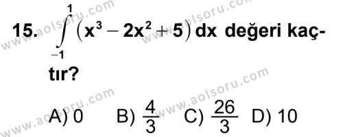 Seçmeli Matematik 4 Dersi 2013-2014 Yılı 2. Dönem Sınavı 15. Soru