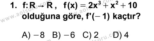 Seçmeli Matematik 4 Dersi 2014 - 2015 Yılı 2. Dönem Sınav Soruları 1. Soru