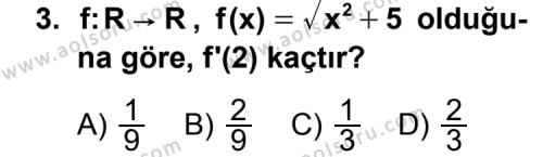 Seçmeli Matematik 4 Dersi 2014 - 2015 Yılı 2. Dönem Sınav Soruları 3. Soru