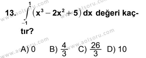 Seçmeli Matematik 4 Dersi 2014-2015 Yılı 3. Dönem Sınavı 13. Soru