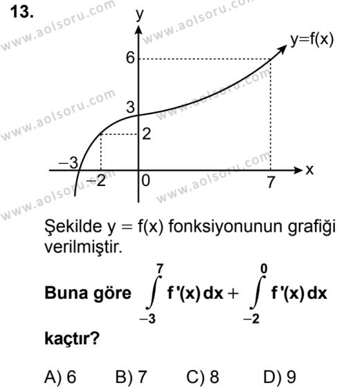 Seçmeli Matematik 4 Dersi 2018-2019 Yılı 1. Dönem Sınavı 13. Soru