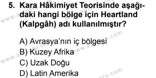 Seçmeli Çağdaş Türk ve Dünyası Tarihi 1 Dersi 2019-2020 Yılı 1. Dönem Sınavı 5. Soru