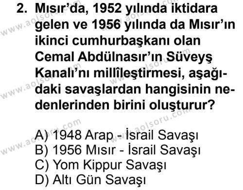 Seçmeli Çağdaş Türk ve Dünyası Tarihi 2 Dersi 2013 - 2014 Yılı 1. Dönem Sınav Soruları 2. Soru