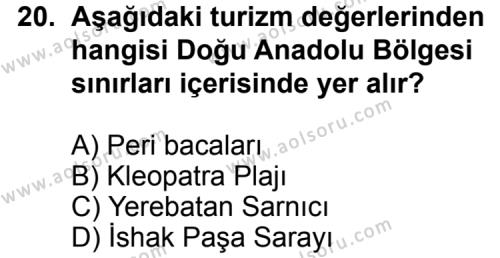 Seçmeli Coğrafya 3 Dersi 2011-2012 Yılı 1. Dönem Sınavı 20. Soru