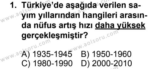 Seçmeli Coğrafya 4 Dersi 2011 - 2012 Yılı 3. Dönem Sınav Soruları 1. Soru