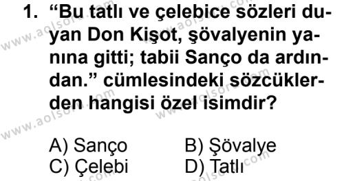 Seçmeli Dil ve Anlatım 4 Dersi 2011 - 2012 Yılı 1. Dönem Sınav Soruları 1. Soru