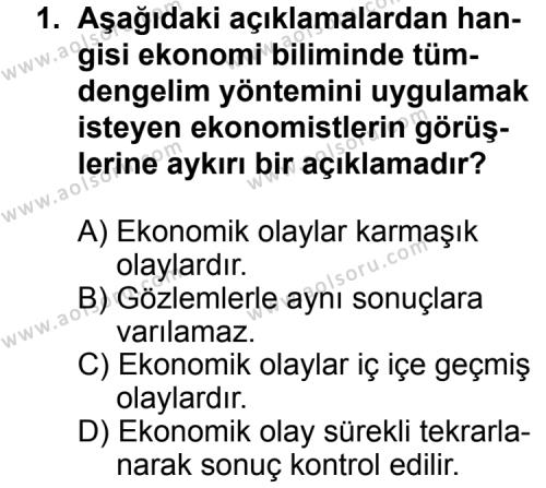 Seçmeli Ekonomi 2 Dersi 2013 - 2014 Yılı 1. Dönem Sınav Soruları 1. Soru