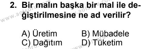 Seçmeli Ekonomi 2 Dersi 2013 - 2014 Yılı 1. Dönem Sınav Soruları 2. Soru