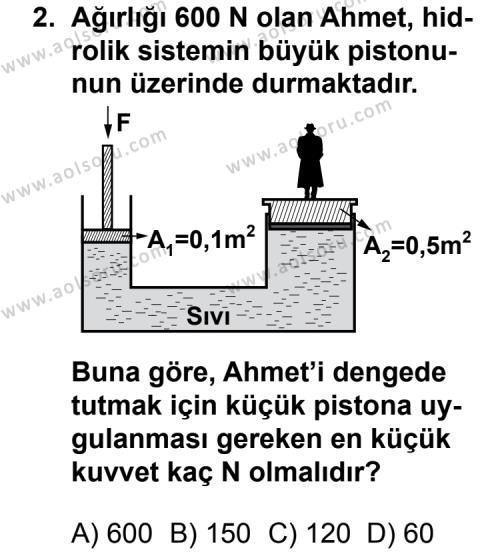 Seçmeli Fizik 1 Dersi 2013 - 2014 Yılı 2. Dönem Sınav Soruları 2. Soru