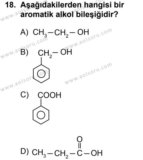Seçmeli Kimya 4 Dersi 2011-2012 Yılı 1. Dönem Sınavı 18. Soru