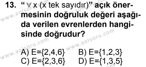 Seçmeli Mantık 2 Dersi 2015-2016 Yılı 1. Dönem Sınavı 13. Soru