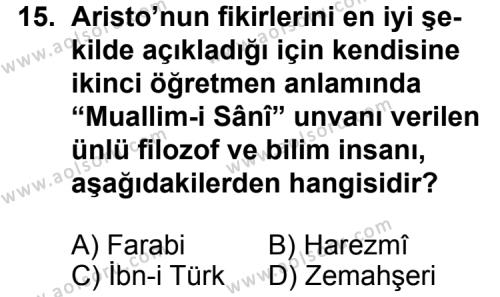 Seçmeli Tarih 2 Dersi 2013-2014 Yılı 2. Dönem Sınavı 15. Soru