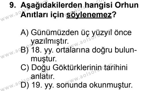 Seçmeli Türk Edebiyatı 3 Dersi 2011-2012 Yılı 2. Dönem Sınavı 9. Soru