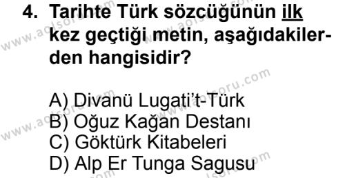 Seçmeli Türk Edebiyatı 3 Dersi 2012 - 2013 Yılı 3. Dönem Sınav Soruları 4. Soru