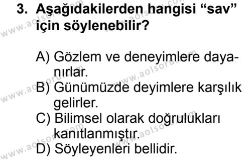 Seçmeli Türk Edebiyatı 3 Dersi 2012 - 2013 Yılı Ek Sınav Soruları 3. Soru