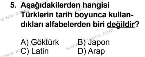 Seçmeli Türk Edebiyatı 3 Dersi 2014-2015 Yılı 2. Dönem Sınavı 5. Soru