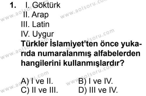 Seçmeli Türk Edebiyatı 3 Dersi 2015-2016 Yılı 3. Dönem Sınavı 1. Soru