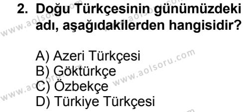 Seçmeli Türk Edebiyatı 4 Dersi 2012 - 2013 Yılı 3. Dönem Sınav Soruları 2. Soru