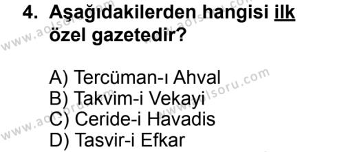 Seçmeli Türk Edebiyatı 5 Dersi 2013-2014 Yılı 2. Dönem Sınavı 4. Soru