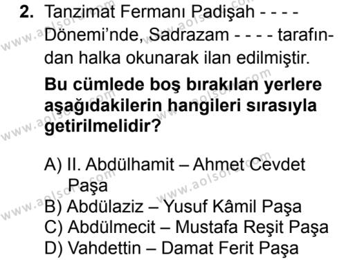 Seçmeli Türk Edebiyatı 5 Dersi 2016 - 2017 Yılı 1. Dönem Sınav Soruları 2. Soru