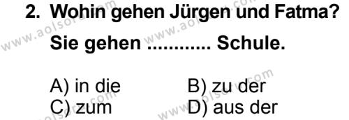 Seçmeli Yabancı Dil Almanca 3 Dersi 2011 - 2012 Yılı Ek Sınav Soruları 2. Soru