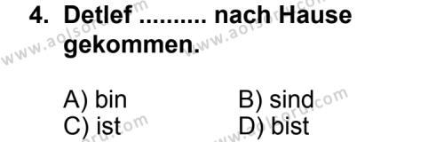 Seçmeli Yabancı Dil Almanca 3 Dersi 2012 - 2013 Yılı 1. Dönem Sınav Soruları 4. Soru