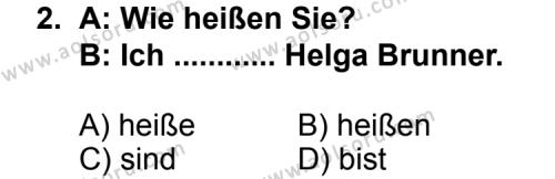 Seçmeli Yabancı Dil Almanca 3 Dersi 2012 - 2013 Yılı 2. Dönem Sınav Soruları 2. Soru