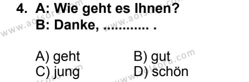 Seçmeli Yabancı Dil Almanca 3 Dersi 2012 - 2013 Yılı 2. Dönem Sınav Soruları 4. Soru
