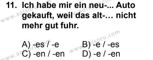 Seçmeli Yabancı Dil Almanca 3 Dersi 2013-2014 Yılı 2. Dönem Sınavı 11. Soru