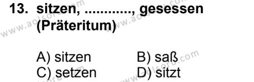 Seçmeli Yabancı Dil Almanca 3 Dersi 2014-2015 Yılı 1. Dönem Sınavı 13. Soru