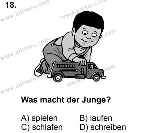 Seçmeli Yabancı Dil Almanca 3 Dersi 2014-2015 Yılı 2. Dönem Sınavı 18. Soru