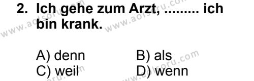 Seçmeli Yabancı Dil Almanca 4 Dersi 2011 - 2012 Yılı 3. Dönem Sınav Soruları 2. Soru