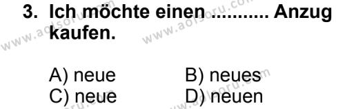 Seçmeli Yabancı Dil Almanca 4 Dersi 2011 - 2012 Yılı 3. Dönem Sınav Soruları 3. Soru