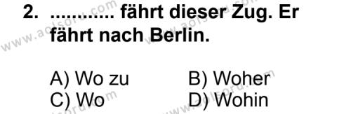 Seçmeli Yabancı Dil Almanca 4 Dersi 2011 - 2012 Yılı Ek Sınav Soruları 2. Soru