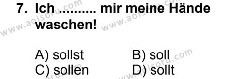Seçmeli Yabancı Dil Almanca 4 Dersi 2012-2013 Yılı 1. Dönem Sınavı 7. Soru