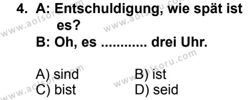 Seçmeli Yabancı Dil Almanca 4 Dersi 2012 - 2013 Yılı 2. Dönem Sınav Soruları 4. Soru