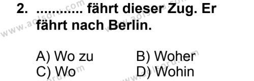 Seçmeli Yabancı Dil Almanca 4 Dersi 2012 - 2013 Yılı Ek Sınav Soruları 2. Soru