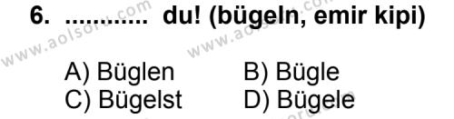 Seçmeli Yabancı Dil Almanca 4 Dersi 2013-2014 Yılı 1. Dönem Sınavı 6. Soru