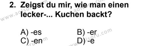 Seçmeli Yabancı Dil Almanca 4 Dersi 2013 - 2014 Yılı 2. Dönem Sınav Soruları 2. Soru