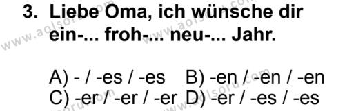 Seçmeli Yabancı Dil Almanca 4 Dersi 2013-2014 Yılı 2. Dönem Sınavı 3. Soru