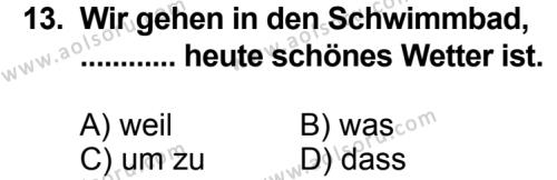 Seçmeli Yabancı Dil Almanca 4 Dersi 2014-2015 Yılı 1. Dönem Sınavı 13. Soru