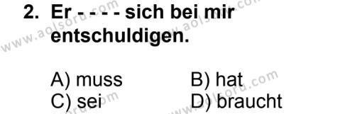 Seçmeli Yabancı Dil Almanca 4 Dersi 2014 - 2015 Yılı 3. Dönem Sınav Soruları 2. Soru