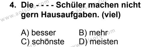 Seçmeli Yabancı Dil Almanca 4 Dersi 2014 - 2015 Yılı 3. Dönem Sınav Soruları 4. Soru